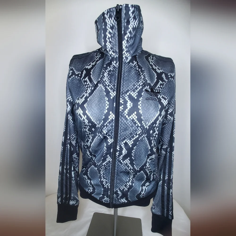 Adidas Size XS - The Brand w/3 Stripes Gray and Black Jacket -Snake Print - Picture 2 of 13